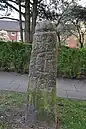 Grenzstein Nr. 3 des ehemals zur Herrschaft Pinneberg gehörenden Dorfes Hummelsbüttel, heute an der Grenze der Stadtteile Hummelsbüttel und Fuhlsbüttel Inschrift: HP/C7/1786/No 3