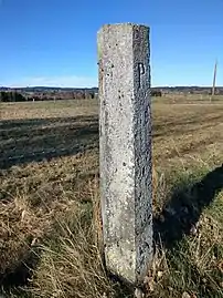 Grenzstein Nr. 89 bei Burg-Reuland; sechseckig, 1,70&nbsp;Meter hoch