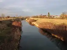 Die Große Tulln in Langenrohr flussabwärts gesehen