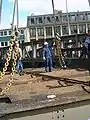 Einsatz von großen Schäkeln am Kran