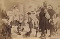„Der Große Kurfürst empfängt die Leineweber“Gemälde von Ernst Hildebrand, um 1890