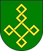 In Grün eine goldene Hausmarke in Form eines gestürzten, aus sechs Rauten bestehenden lateinischen Gitterkreuzes mit vergrößerter Raute an der Kreuzungsstelle (Großsolt)