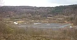 Grube Messel im März 2016, Blick von Westen