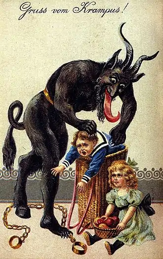 Gruß vom Krampus,Postkarte um 1900