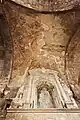 Barockes Fresco Madonna del Latte und Stuckarbeit unter dem nördlichen Kreuzgang
