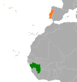 Lage von Guinea und Portugal