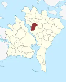 Lage des Ønslev Sogn in der Guldborgsund Kommune