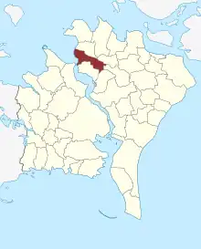 Lage des Brarup Sogn in der Guldborgsund Kommune