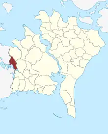 Lage des Engestofte Sogn in der Guldborgsund Kommune