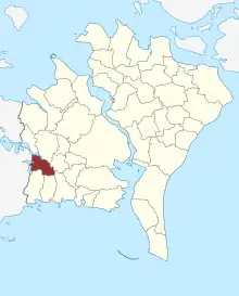 Lage des Godsted Sogn in der Guldborgsund Kommune