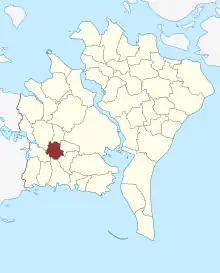 Lage des Musse Sogn in der Guldborgsund Kommune