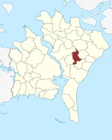 Lage des Nørre Ørslev Sogn in der Guldborgsund Kommune