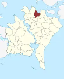 Lage des Nørre Alslev Sogn in der Guldborgsund Kommune