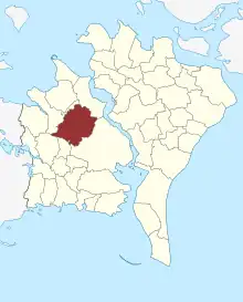 Lage des Radsted Sogn in der Guldborgsund Kommune