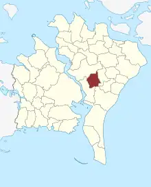 Lage des Systofte Sogn in der Guldborgsund Kommune