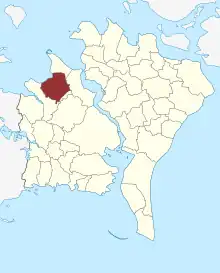 Lage des Tårs Sogn in der Guldborgsund Kommune