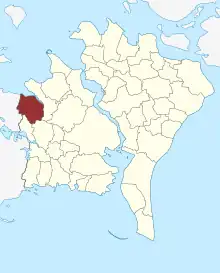 Lage des Våbensted Sogn in der Guldborgsund Kommune