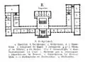 Grundriss des Erdgeschosses um 1897 (u.&nbsp;a. Speisesaal, Musikzimmer, Lehrzimmer für Physik, Seminarklassen mit Orgel)