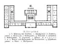 Grundriss des Obergeschosses um 1897 (u.&nbsp;a. Wohnung des Direktors, Kassenzimmer, Bibliothek, Zeichensaal, Arbeits- und Wohnzimmer der Seminaristen)