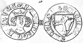 Pfening-Münze König Håkon V. Magnussons.