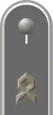 Dienstgradabzeichen eines Oberfähnrichs der Heeresfliegertruppe auf Schulterklappe der Jacke des Dienstanzuges für Heeresuniformträger
