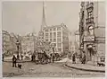 Fischmarkt im Jahr 1884. Zeichnung von Johann Theobald Riefesell