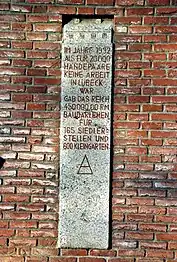 Dornbreite-Denkmal an 1932er Maßnahme