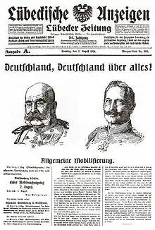 Deutsche Mobilmachung am 2. August
