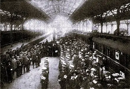 Abfahrt des Lazarettzuges am 27. Oktober 1914