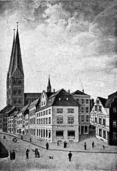 östliche Ansicht des Schüsselbudens vor 1882
