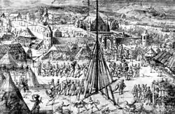 Vogelschießen mit der Armbrust beim Stuttgarter Neuen Lusthaus, 1589