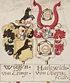 Allianzwappen Wulffen-Hadewig (1696)