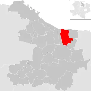 Lage der Gemeinde Hadres im Bezirk Hollabrunn (anklickbare Karte)