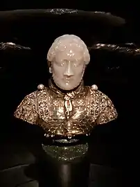 Büste von Kaiser Hadrian aus dem 13. Jahrhundert mit Perlen aus dem 16. Jahrhundert, Sammlung Al Thani
