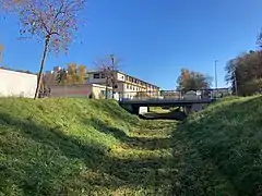 Haintal­graben (2022), Brücke beim ehe­maligen Voith-Ausbildungszentrum