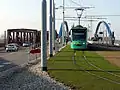 Wagen der Strassenbahn Basel erreicht die Endschleife in Weil am Rhein