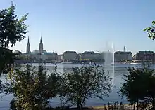 Blick auf den Jungfernstieg