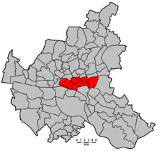 Karte: Lage des Wahlkreises Hamburg-Mitte in Hamburg.