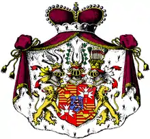 Zackenleisten und Diamanten, um 1850 (2.,3., um ein Herzschild; Hanau-Schaumburg)