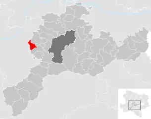 Lage der Gemeinde Haunoldstein im Bezirk St. Pölten-Land (anklickbare Karte)