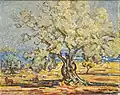 1976: Alter Olivenbaum, Mallorca (73 × 92 cm)