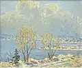 Zürichsee: Winterwolken über der Stadt (Zürich, von Zollikon), 1993