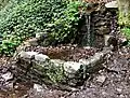 Alter Quellbrunnen (in den 1980er Jahren gemauert, zuvor lediglich ein aus dem Hang ragendes altes Metallrohr)