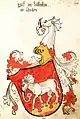 Wappen „Graff von Helffenstain zu Schwaben“, Wappenbuch des Abtes Ulrich Rösch, 15. Jahrh.