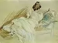 On the sofa, Pastellzeichnung, 1899