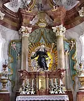 Detail: Hochaltar der Wallfahrtskirche St. Ottila in Hellring