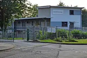 Eingangsbereich zur Helmut-Rahn-Sportanlage
