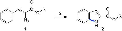 Übersichtsreaktion der Hemetsberger-Indol-Synthese