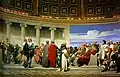 Rechte Hälfte, abgebildet sind unter anderem Giotto, Raffael, da Vinci, Michelangelo und Dürer sowie die Architekten.