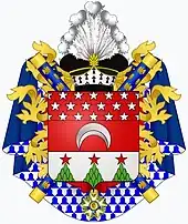Wappen von  General François-Christophe Kellermann als Duc de Valmy mit dem Gemeindewappen Valmys